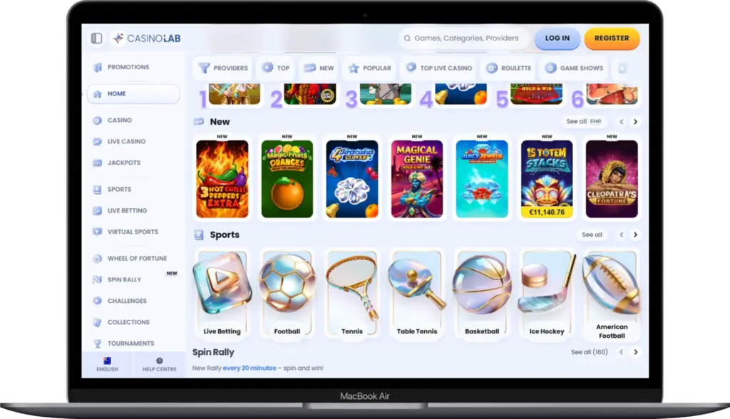 Game Offerings at Casinolab