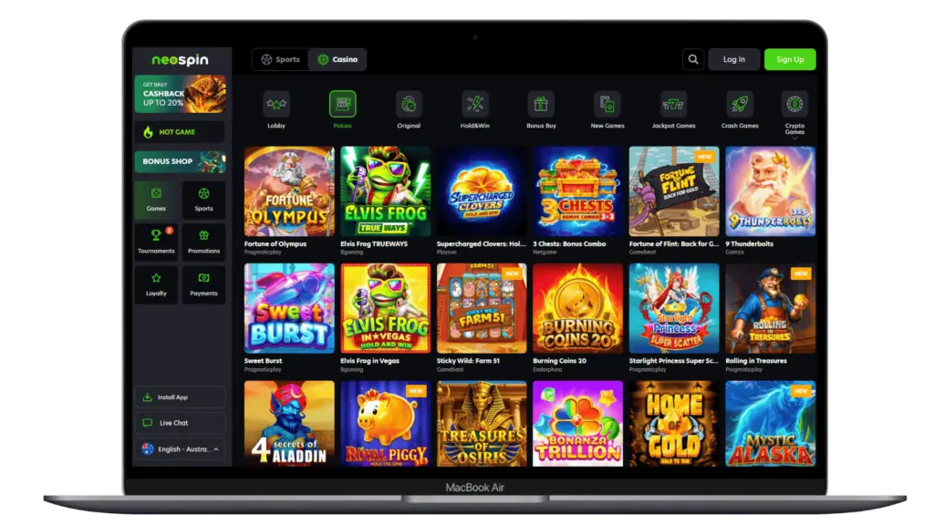 Game Offerings NeoSpin Casino